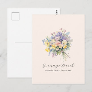 Aangepaste Grootmoeders Boeket Bloem Kleinkinderen Briefkaart