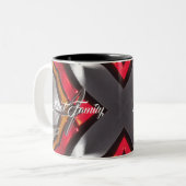 Aangepaste grootouders - Coffee Coffee Cup Tweekleurige Koffiemok (Voorkant links)