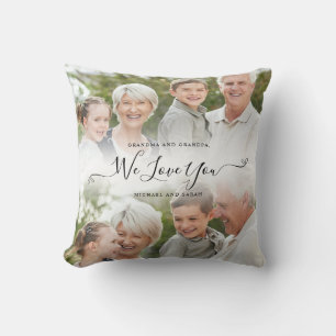 Aangepaste grootouders oma opa familiefoto kussen