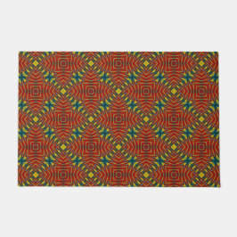 Aangepaste grootte Rood Geel Boho Tribal Hond Voed Deurmat