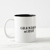 Aangepaste Grootvader Opgericht Retro Typografie Tweekleurige Koffiemok (Links)