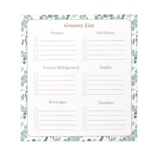 Aangepaste grootwinkellijst notitieblok (Voorkant)