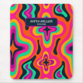 Aangepaste Groovy kleurrijke Retro Regenboog Boho  Muismat (Voorkant)