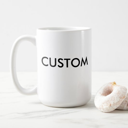 Aangepaste grote 15oz Classic witte Mok (Met donut)