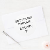 Aangepaste GROTE 3" RONDE Gift Stickers Sjabloon (Envelop)
