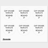 Aangepaste GROTE 3" RONDE Gift Stickers Sjabloon (Vel)