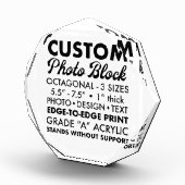 Aangepaste grote achthoekige foto papiergewicht (Rechts)
