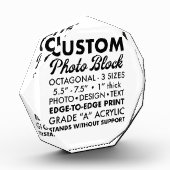 Aangepaste grote achthoekige foto papiergewicht (Links)