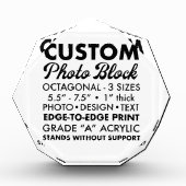 Aangepaste grote achthoekige foto papiergewicht (Voorkant)