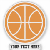 Aangepaste grote basketbal sport logo sticker (Voorkant)