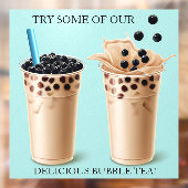 Aangepaste grote Boba Bubble Tea Donut Winkel  Raamsticker (Vel 2)