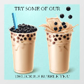 Aangepaste grote Boba Bubble Tea Donut Winkel  Raamsticker (Vel)