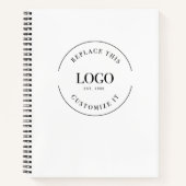 Aangepaste grote Business Logo website Eenvoudig Notitieboek (Voorkant)