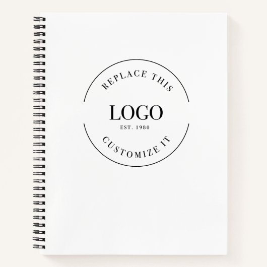 Aangepaste grote Business Logo website Eenvoudig Notitieboek (Voorkant)