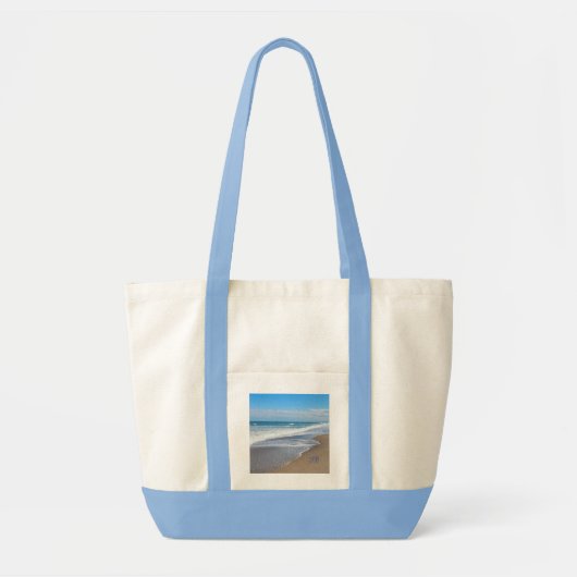 Aangepaste grote canvas tas met strandgolfscène (Voorkant)