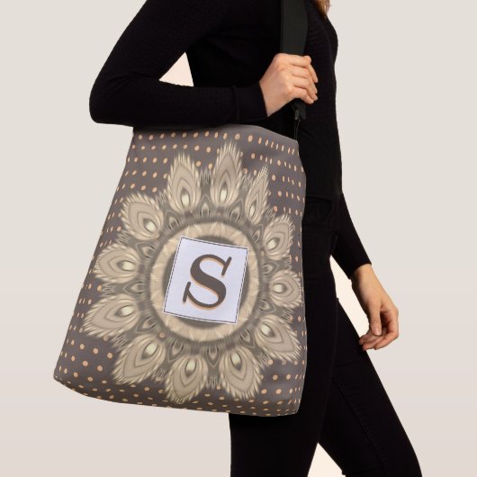 Aangepaste grote cross body canvas tas psychedelis (Dichtbij)