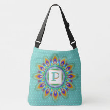 Aangepaste grote cross body canvas tas psychedelis