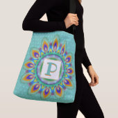 Aangepaste grote cross body canvas tas psychedelis (Dichtbij)
