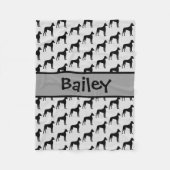 Aangepaste Grote Deen Hond Silhouet Fleece Deken (Voorkant)