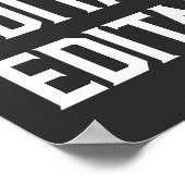 Aangepaste Grote Font Tekst Personaliseer Zwarte M Poster (Hoek)