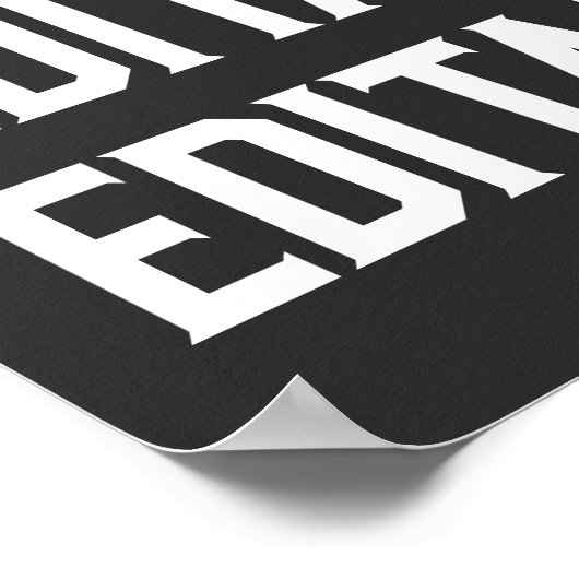 Aangepaste Grote Font Tekst Personaliseer Zwarte M Poster (Hoek)