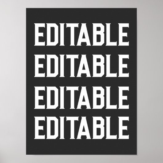 Aangepaste Grote Font Tekst Personaliseer Zwarte M Poster (Voorkant)