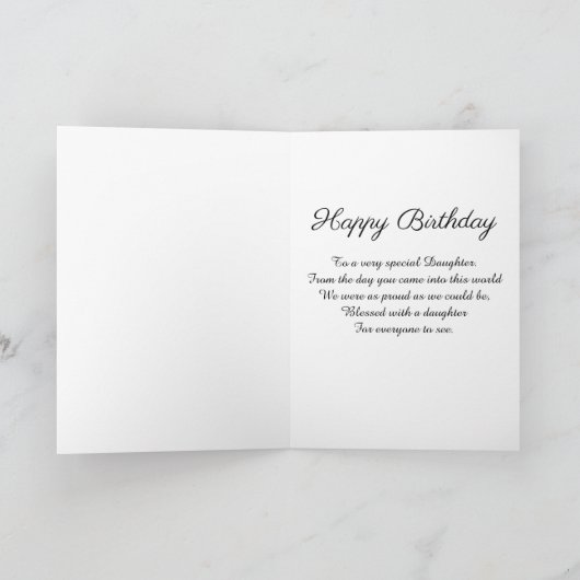 Aangepaste grote foto-dochter Birthday Kaart (Binnen)