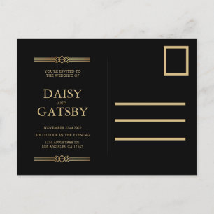 Aangepaste Grote Gatsby 1920s Sparen het Briefkaar Aankondigingskaart