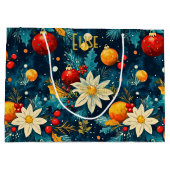 Aangepaste Grote Gift Bag met Blauwe Feestelijke B Groot Cadeauzakje (Achterkant)