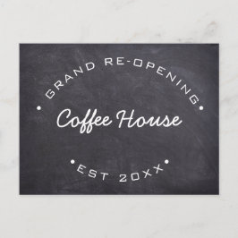 Aangepaste grote heropening van uw koffiehuis briefkaart