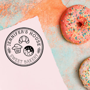 Aangepaste grote homemade Logo Circulaire Rubberstempel