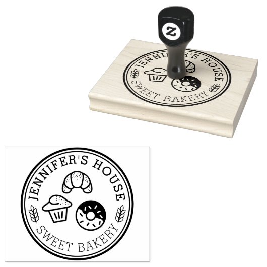 Aangepaste grote homemade Logo Circulaire Rubberstempel (Gestempeld)