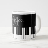 Aangepaste grote jumbomok voor monogram voor piano grote koffiekop (Voorkant rechts)