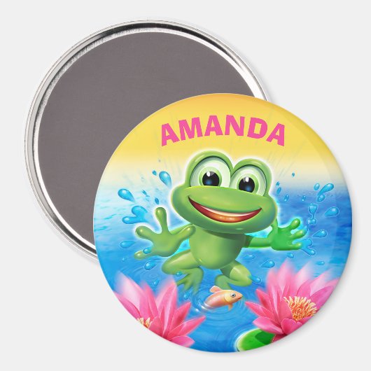 Aangepaste grote koelkast magneet springende kikke (Voorkant / Achterkant)