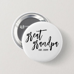 Aangepaste Grote Opa Est. Moderne scripttypografie Ronde Button 5,7 Cm
