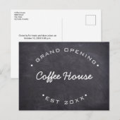 Aangepaste grote opening van uw koffiehuis briefkaart (Voorkant / Achterkant)