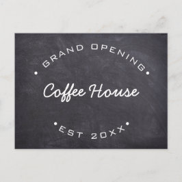 Aangepaste grote opening van uw koffiehuis briefkaart