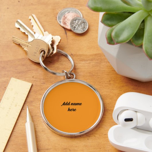Aangepaste Grote Oranje Ronde Sleutelhanger (Bureau)