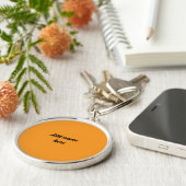Aangepaste Grote Oranje Ronde Sleutelhanger (Zijkant)