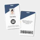 Aangepaste grote personeelsfoto, streepjescode, na badge (Voor- en achterkant)