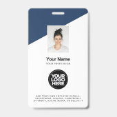 Aangepaste grote personeelsfoto, streepjescode, na badge (Voorzijde)
