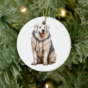 Aangepaste Grote Pyreneeën Dog Keramisch Ornament