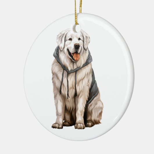 Aangepaste Grote Pyreneeën Dog Keramisch Ornament (Links)