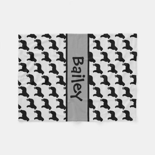 Aangepaste Grote Pyreneeën Hond Silhouet Fleece Deken (Voorkant (Horizontaal))