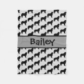 Aangepaste Grote Pyreneeën Hond Silhouet Fleece Deken (Voorkant)