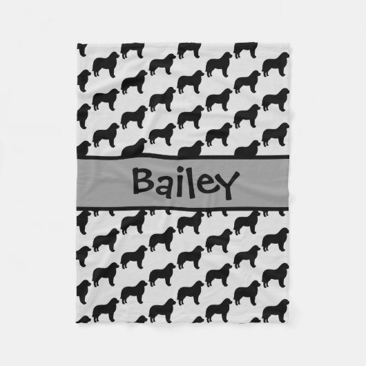 Aangepaste Grote Pyreneeën Hond Silhouet Fleece Deken (Voorkant)