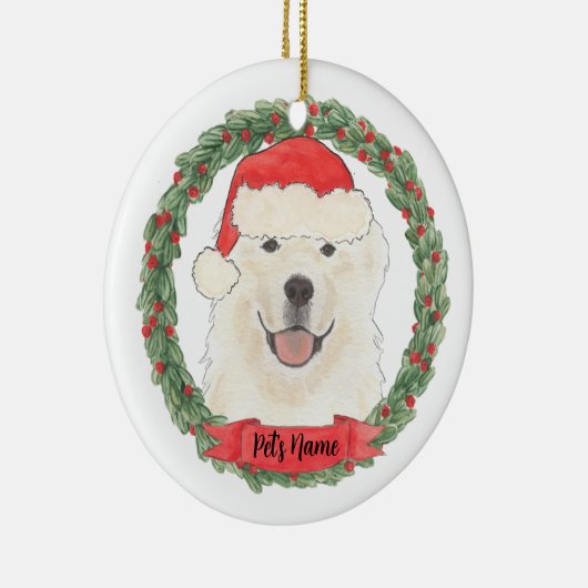 Aangepaste Grote Pyreneeën Keramisch Ornament (Rechts)