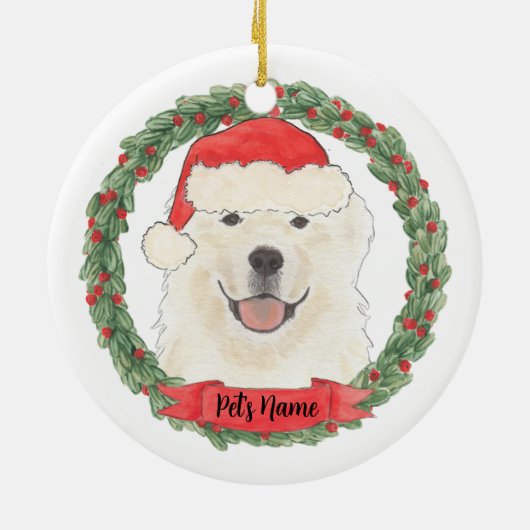 Aangepaste Grote Pyreneeën Keramisch Ornament (Achterkant)