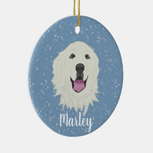 Aangepaste Grote Pyreneeën Keramisch Ornament (Rechts)