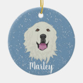 Aangepaste Grote Pyreneeën Keramisch Ornament (Voorkant)